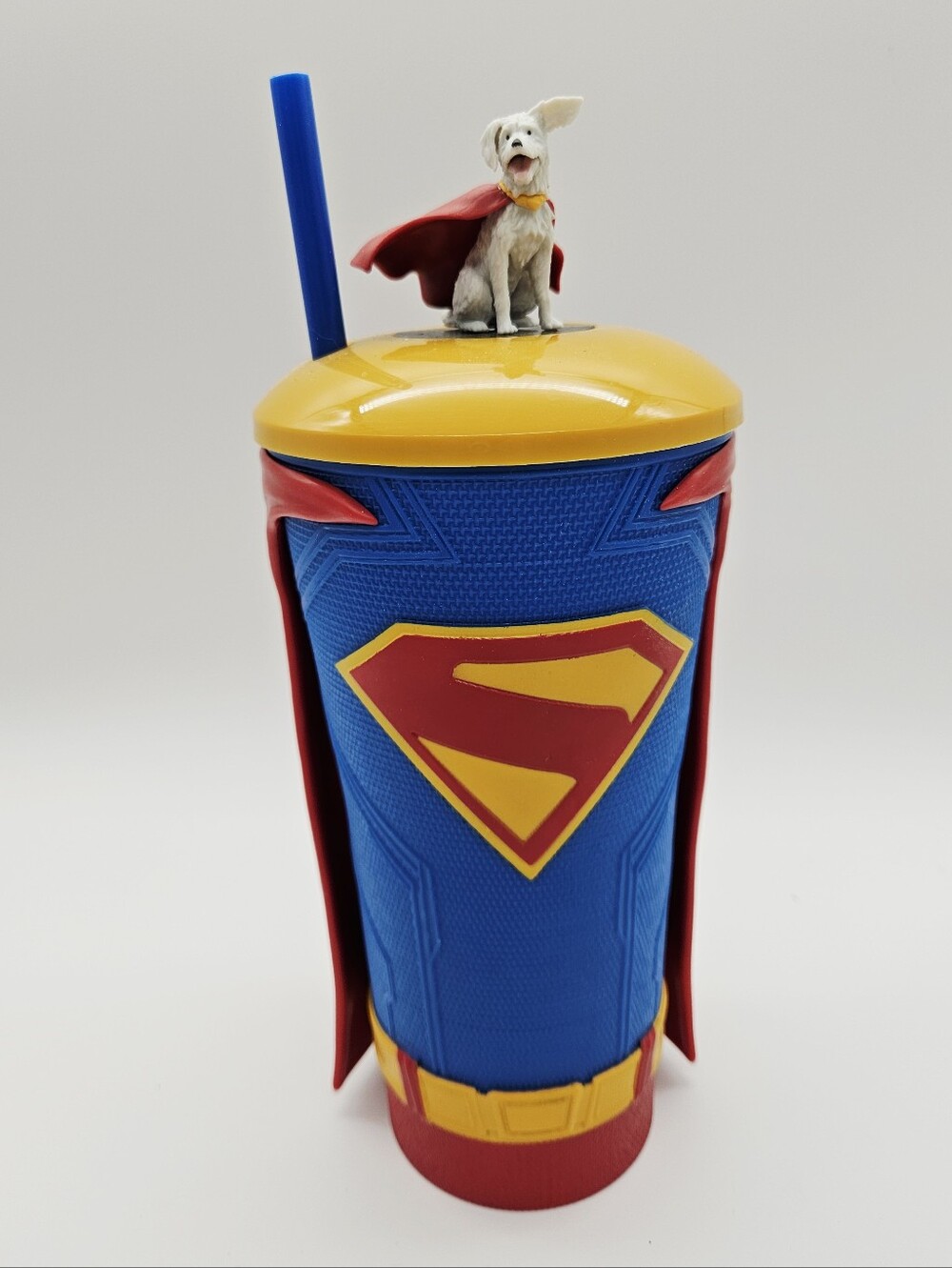 WARNER BROS | Superman Gripper 32 oz collectible movie theatre cup Krypto topper